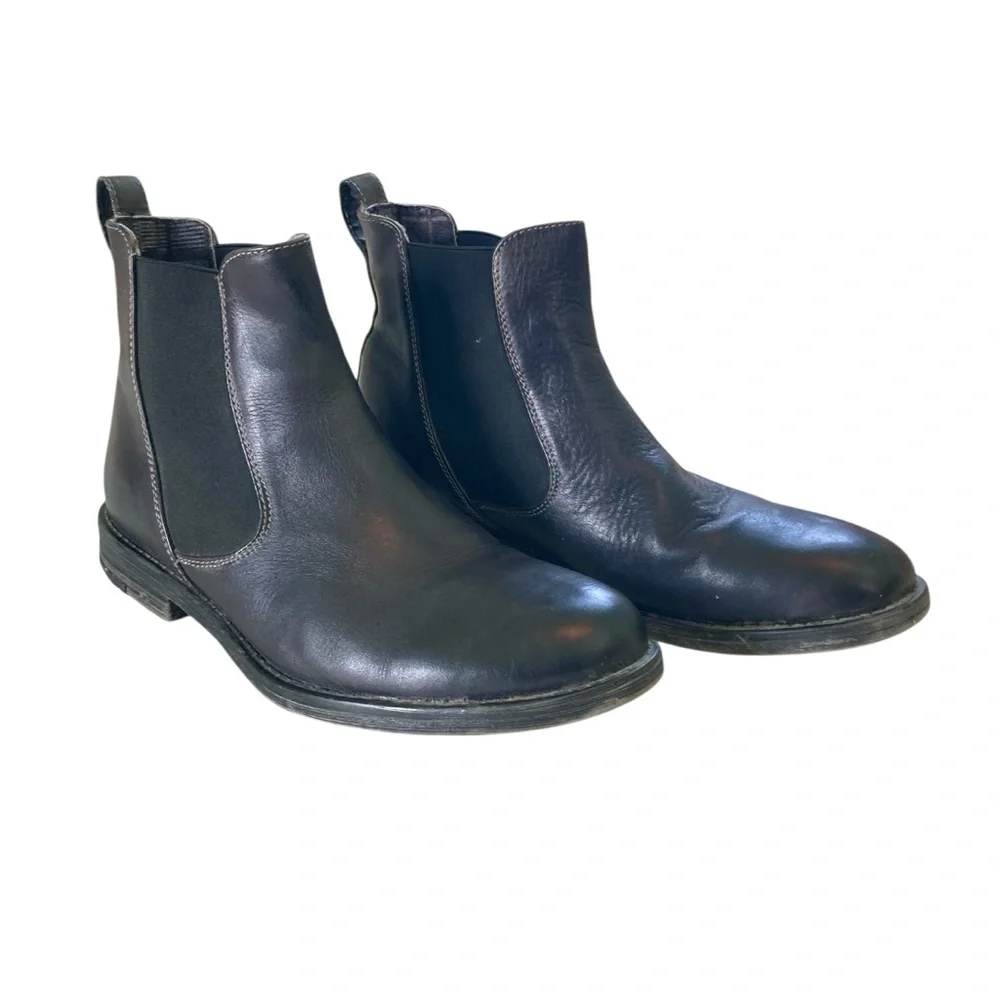 Bed Stu Men's‎ Black Chelsea Boots Pull On Ankle Leather Round Toe (Size 10)